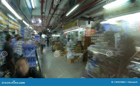 HONG KONG - NOV 04, 2018: Crowds of People Inside the Chungking Mansion in Tsim Sha Tsui ...