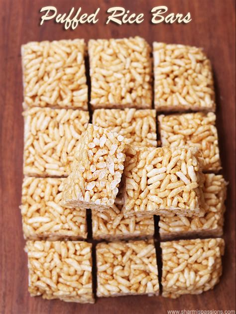 Peanut Butter Puffed Rice Bars Recipe - Sharmis Passions