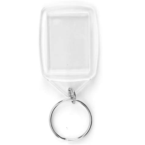 100pcs Acrylic Plastic Blank Clear Keyrings 35x25MM Insert Photo Key Rings Gift-in Key Rings ...