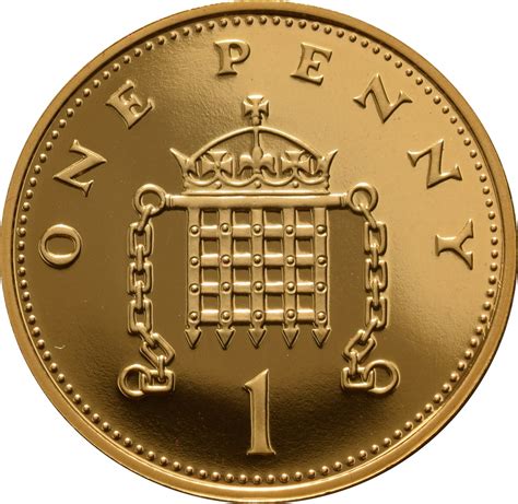 2008 Gold Proof One Penny Piece 1p - Crowned Portcullis - £795.70