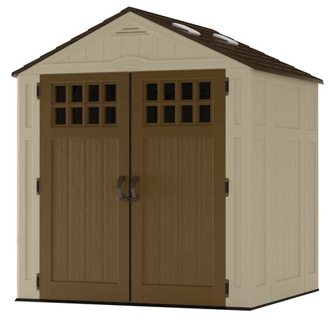 Suncast 6' x 5' Outdoor Everett Storage Shed with Windows, Sand Brown - Walmart.com