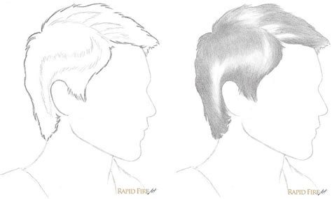 Hair Easy Boy Side View Drawing