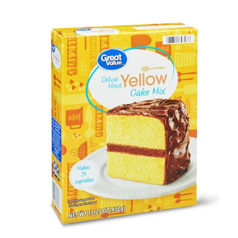 Great Value Deluxe Moist Yellow Cake Mix, 15.25 oz - Walmart.com ...