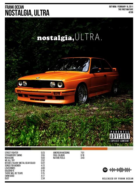 Nostalgia ULTRA Album Poster, Frank Ocean Album Cover Poster sold by ...