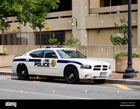 An FBI police car parked outside of headquarters - Washington, DC USA ...