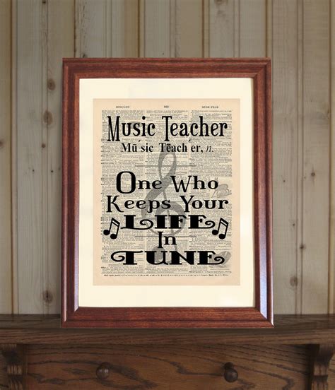 Music Teacher Dictionary Print Music Teacher Quote Music