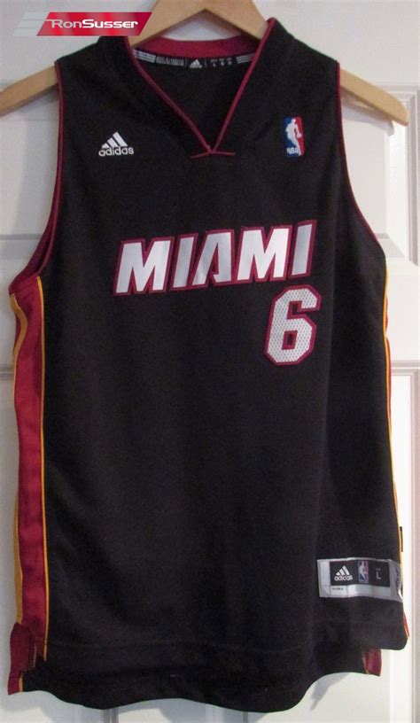 NBA Miami Heat Lebron James #6 Jersey Youth Large Length +2 Adidas EUC ...