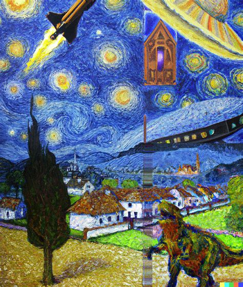 The Starry Night by Vincent van Gogh outpainting – DALL·E 2 Images