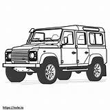 Land Rover Defender 110 MHEV 2024 coloring Page sketch template