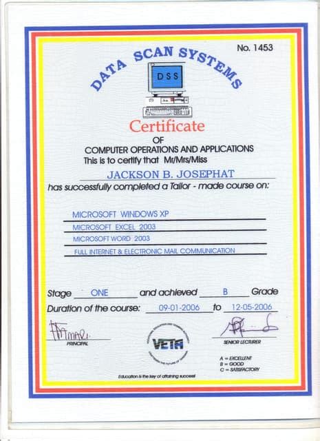 computer training certificate