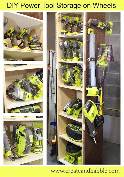 DIY Power Tool Storage Unit on Wheels | Power tool storage, Tool storage diy, Tool storage cabinets