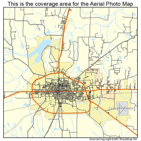 Aerial Photography Map of Paris, TX Texas