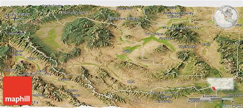 Satellite Panoramic Map of Beaverhead County