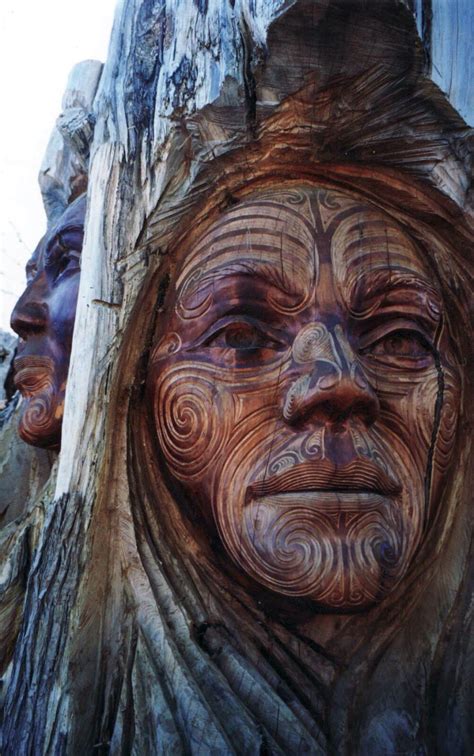 Maori tree carving Tree Carving, Wood Carving Art, Tree People, Deco Nature, Tree Faces, Maori ...