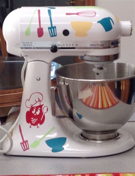 KitchenAid stand mixer with Silhouette vinyl decals | Kitchen aid decals, Kitchen aid, Kitchen ...