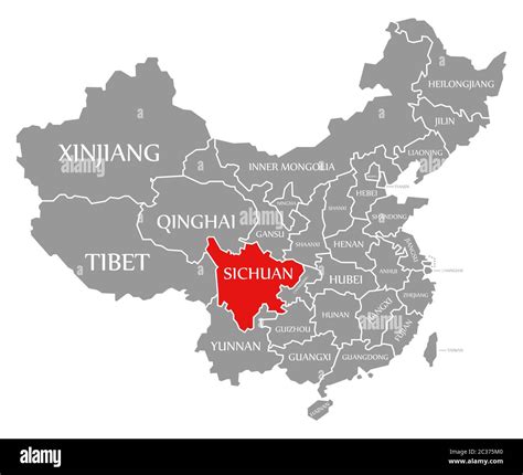 Sichuan map Cut Out Stock Images & Pictures - Alamy