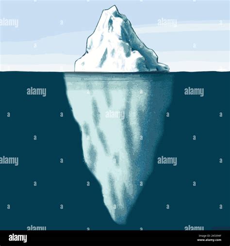 A vector illustration of the tip of an iceberg and the rest underwater ...