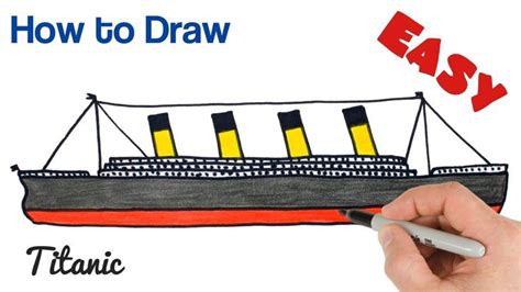 How to Draw Titanic Easy Step by Step Art Tutorial | Titanic, Easy ...