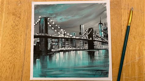 How To Paint “Bridge Of Lights” #art #painting #Cityscape #how - YouTube