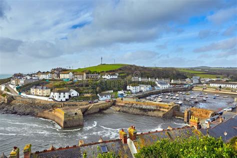 Porthleven Harbour with Cloudy Sky, Cornwall, UK Stock Image - Image of europe, beautiful: 188453669