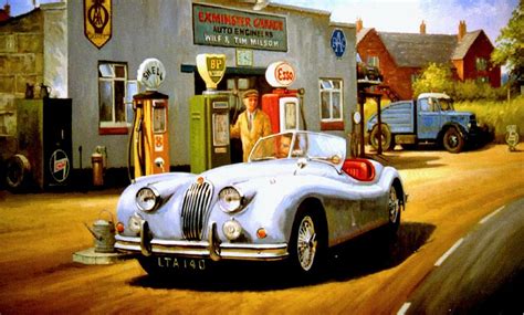 Jaguar Xk 140 Painting by Mike Jeffries