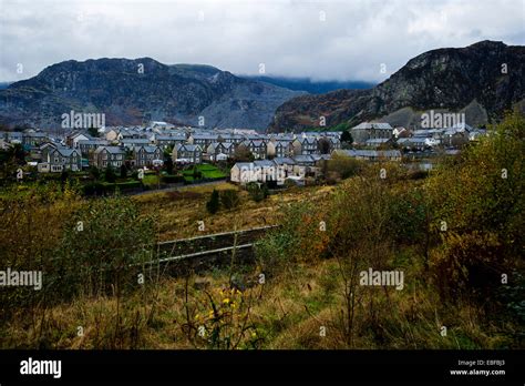 A view of Blaenau Ffestiniog Gwynedd Snowdonia North Wales the town that roofed the world with ...