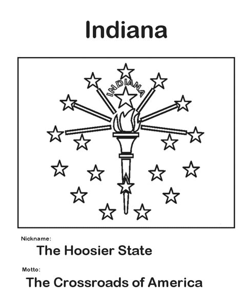 #Indiana State Flag Coloring Page | Indiana state flag, Indiana flag ...