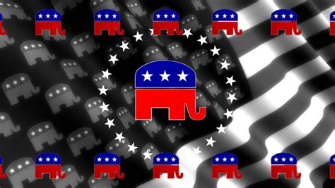 Looping Republican Party Symbol Crest Over Republican American Flag ...