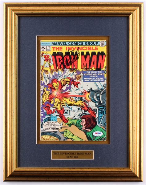 Stan Lee Signed "Iron Man" Issue #77 14x18 Custom Framed Comic Book Display (PSA COA) | Pristine ...