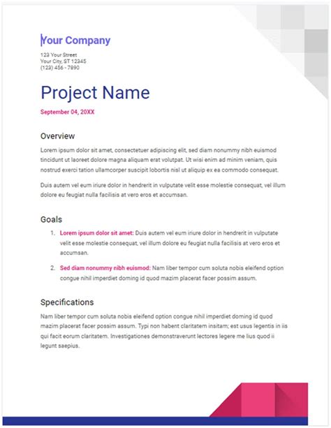 Proposal Template For Google Docs