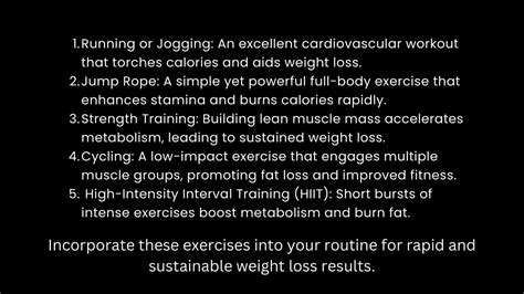 PPT - Top 5 Fastest Weight Loss Exercises for Quick Results PowerPoint ...