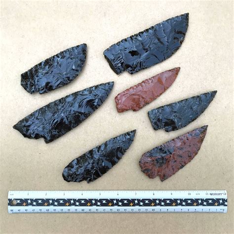 Black & Mahogany Obsidian Stone Knife Blades - Flintknapped Blades – Native Way Online