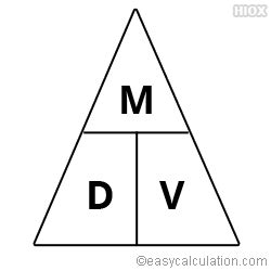 Density Mass Volume Calculator | Density Mass Volume Magic Triangle