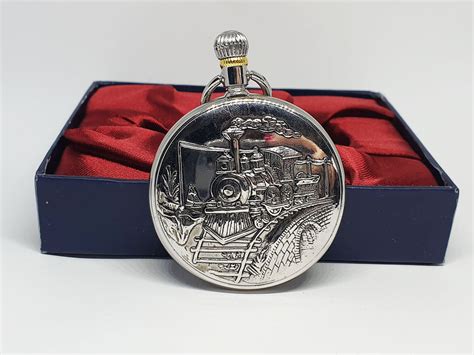 Antique Train Locomotive Silver-tone Pocket Watch | Railroad Watch ...