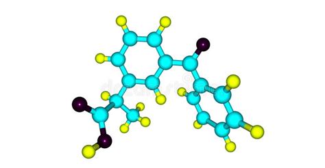 Proguanil Molecular Structure Isolated on Black Stock Illustration - Illustration of nitrogen ...