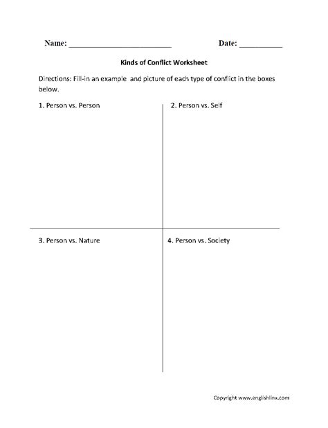 Englishlinx.com | Conflict Worksheets