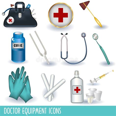 Doctor equipment icons editorial photography. Illustration of surgeon - 16536527