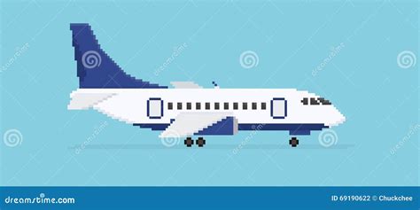 Pixel Plane stock illustration. Illustration of aircraft - 69190622