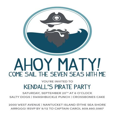 Small Moments — Ahoy Matey Pirate Invitation