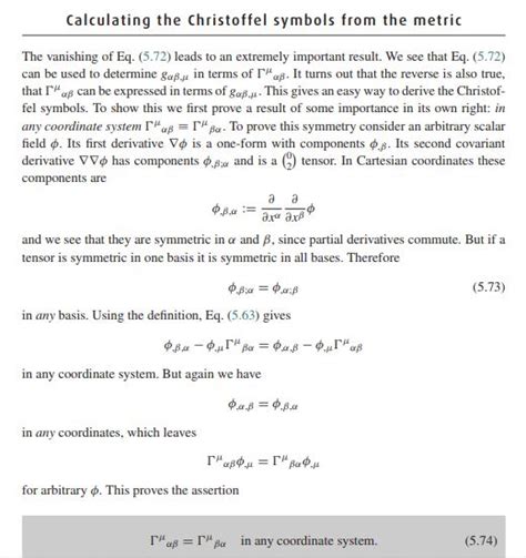 general relativity - Assumed symmetry of Christoffel Symbols - Physics ...