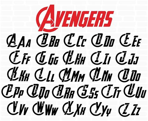 Avengers font svg Avengers font for Cricut Avengers clipart | Etsy