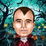 Custom Caricature in Scary House Background