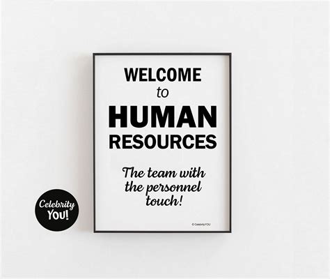 Welcome to Human Resources PRINT, HR Department Office Sign, Motivational Quote, HR Manager Gift ...