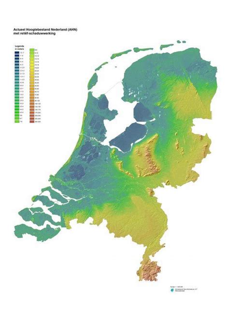 Netherlands topographic map - Physical map of the Netherlands (Western Europe - Europe)