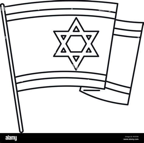 Israel flag icon. Outline israel flag vector icon for web design ...