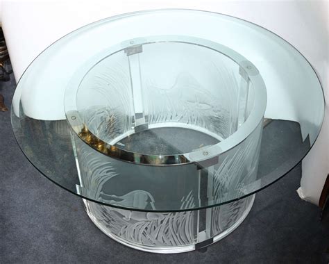 Lalique, Art Deco style Three Lioness glass and chrome coffee Table, signed at 1stDibs | lalique ...