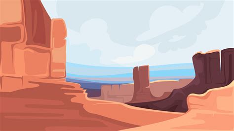 Canyon with red mountains. 2309713 Vector Art at Vecteezy