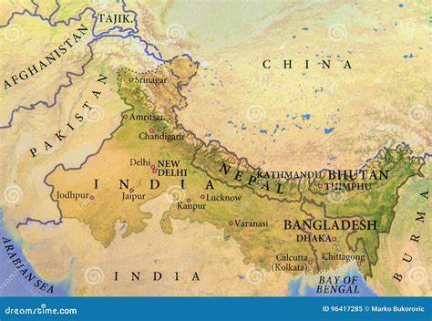 Map Of India Nepal And Bhutan - Gabbie Christiana