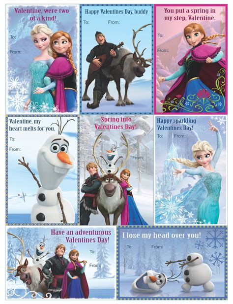 Frozen Valentine Cards - 10 Free PDF Printables | Printablee