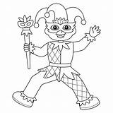 Premium Vector  Mardi Gras Jester Boy Isolated Coloring Page sketch template